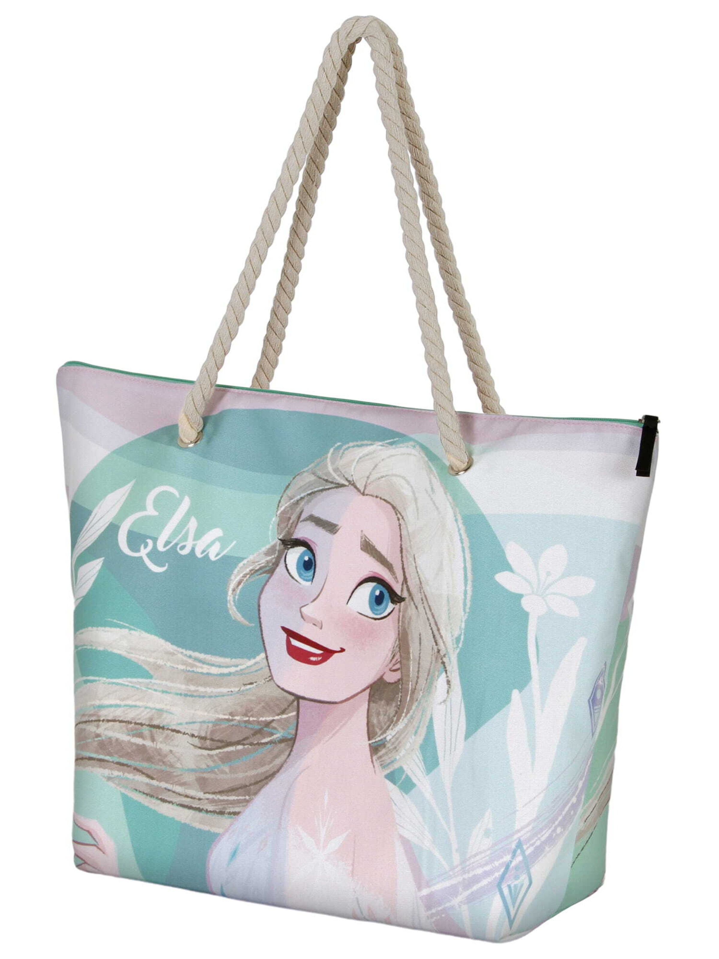 DISNEY Strandtasche 'Frozen' in braun / smaragd / rosa / rot, Produktansicht