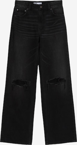 Bershka Wide leg Jeans in Black: front