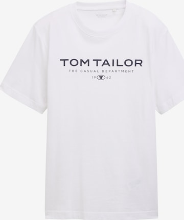 T-Shirt TOM TAILOR en blanc : devant