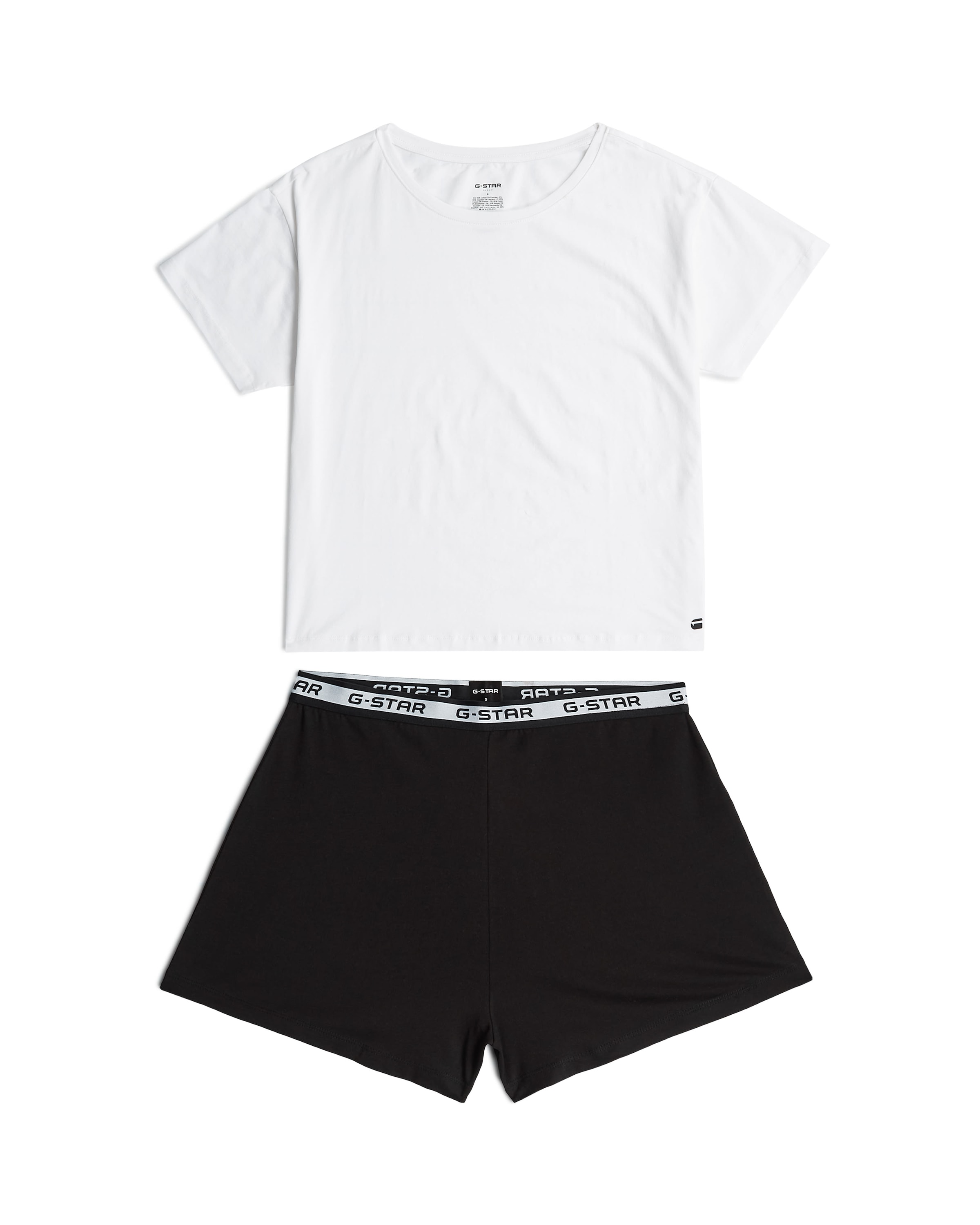 G-STAR Pyjama 'Tee and Short Pyjamas Set' in Zwart: voorkant