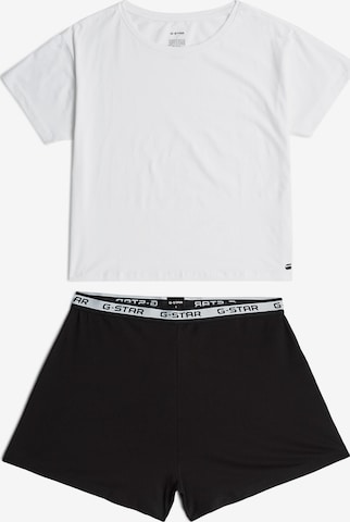 G-STAR Pyjama 'Tee and Short Pyjamas Set' in Zwart: voorkant