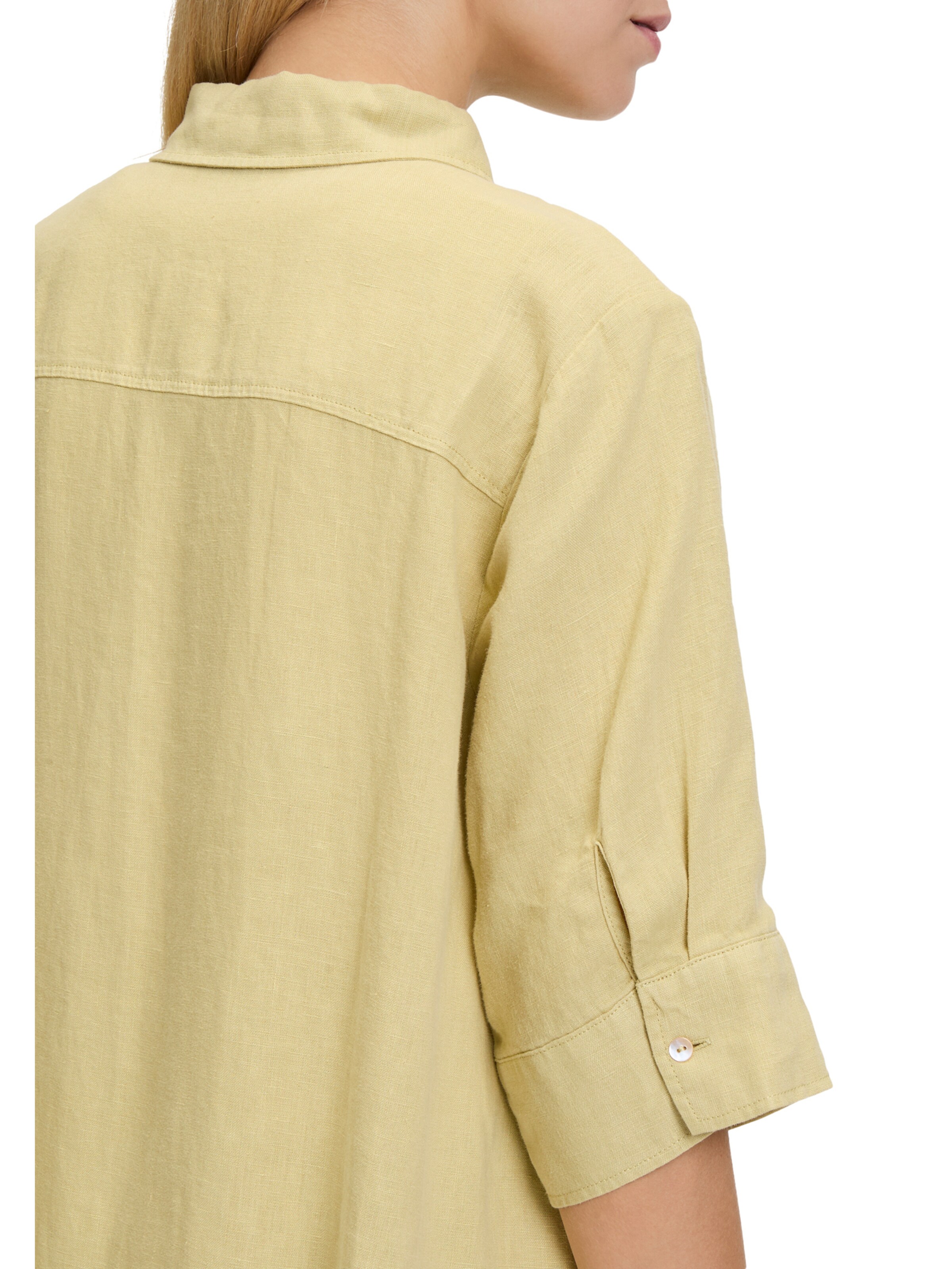 Cartoon Leinenbluse mit Kragen in Grün