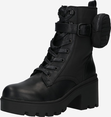 MTNG Lace-Up Ankle Boots in Black: front