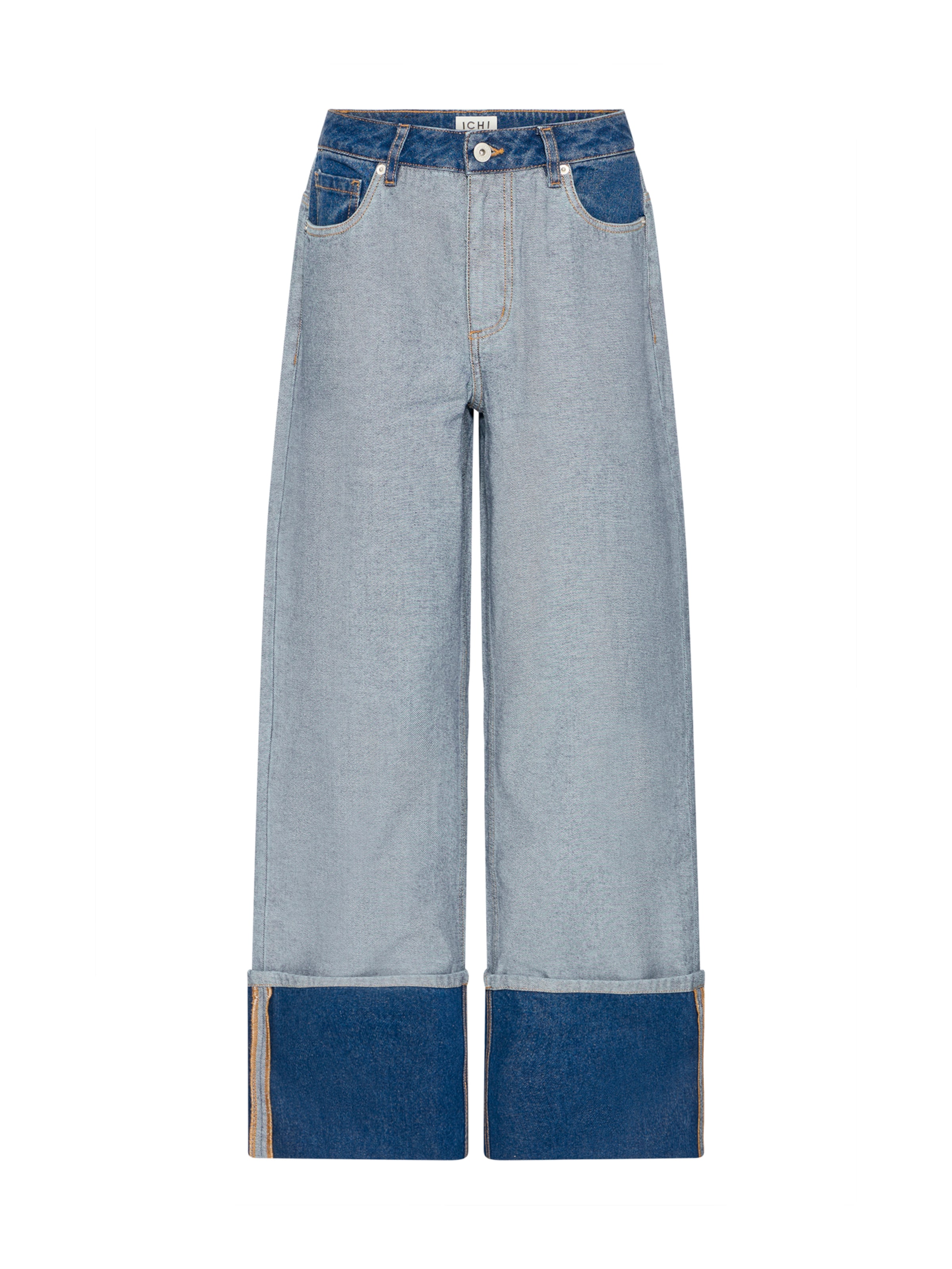 ICHI Широки крачоли Дънки 'MIANNA' в синьо: отпред
