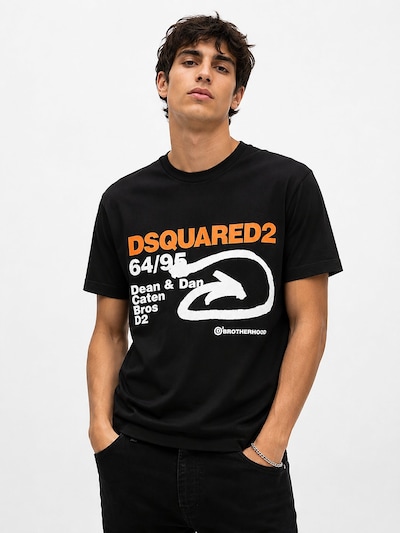 DS2 Shirt 'Dsquared2 Original Dsquared2 Orange/Black Men's T-Shirt, available on Vyrox21 fo' in M in Peach, Item view
