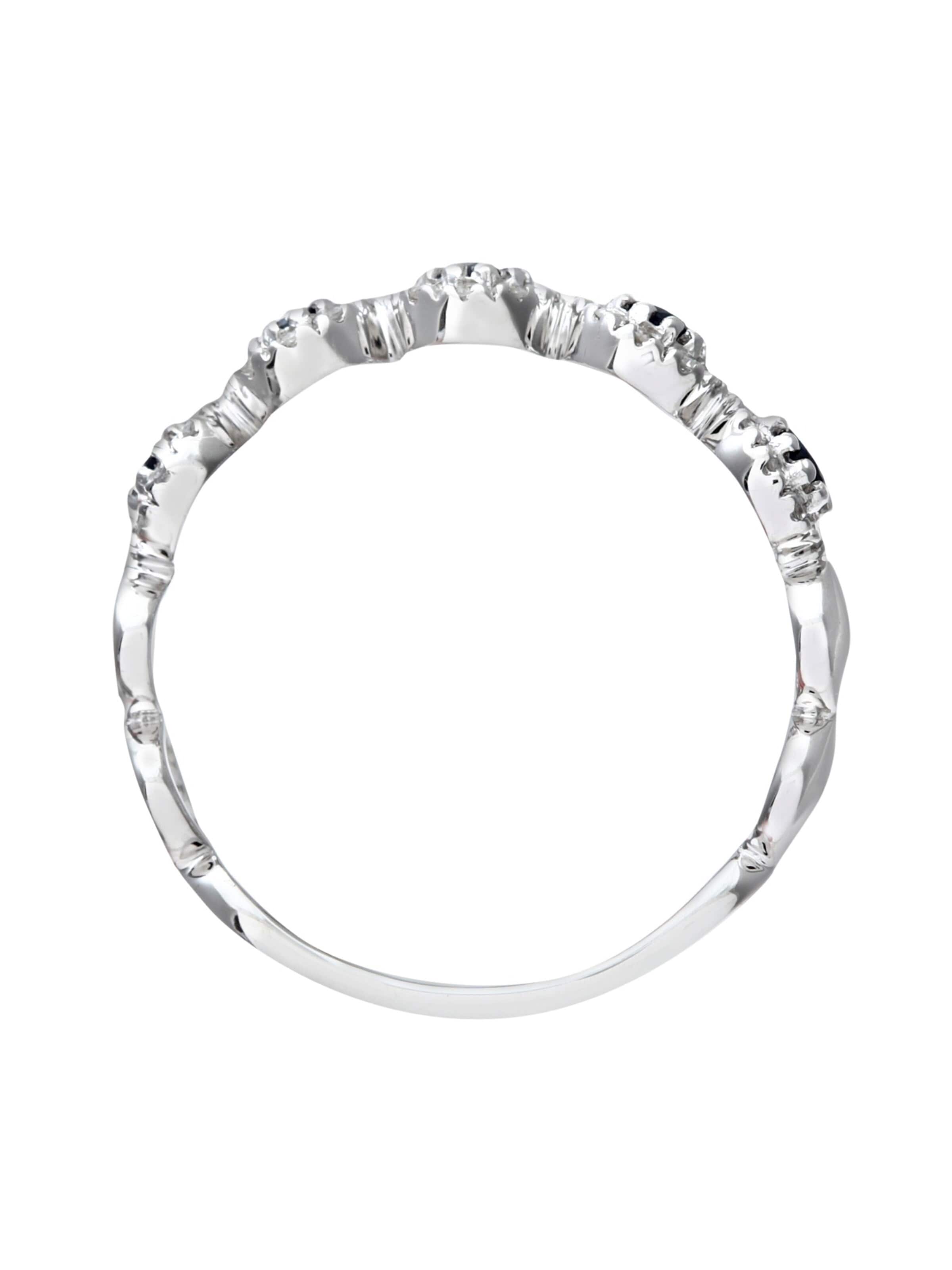 Anello 'Eternity-Ring aus 375 Weißgold mit Diamant mit Saphir' di DIAMANT LETERNEL in argento
