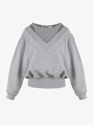 Sweat-shirt 'VALLURE' FEMSSY en gris