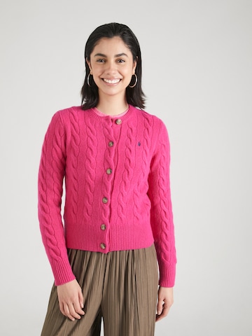 Geacă tricotată de la Polo Ralph Lauren pe roz: față