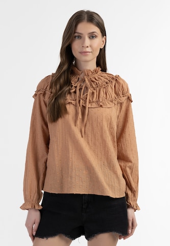 DreiMaster Vintage Blouse 'Abrel' in Bruin: voorkant