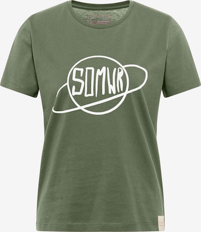 SOMWR T-Shirt 'THE PLANET#S HERE' in grün / weiß, Produktansicht