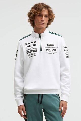 CAMP DAVID Sweatshirt in White: front