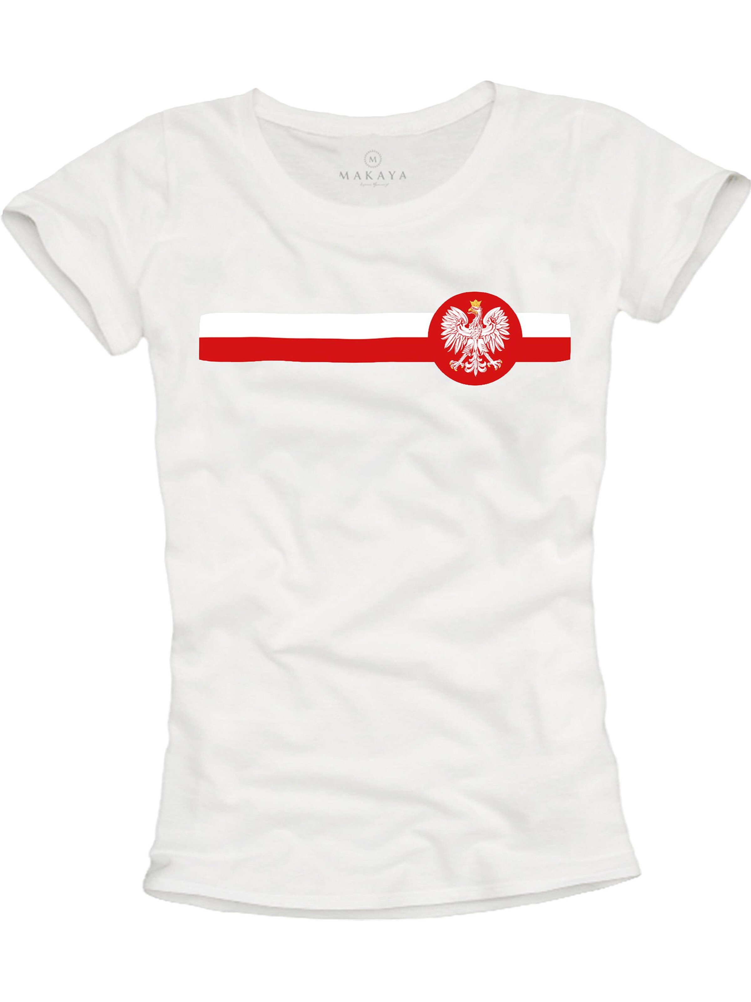 MAKAYA Shirt 'Polen Wappen'‌ in Weiß: Vorderseite