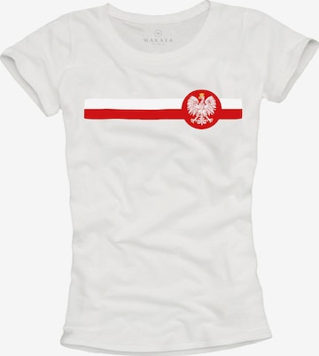 MAKAYA Shirt 'Polen Wappen' in Weiß: Vorderseite