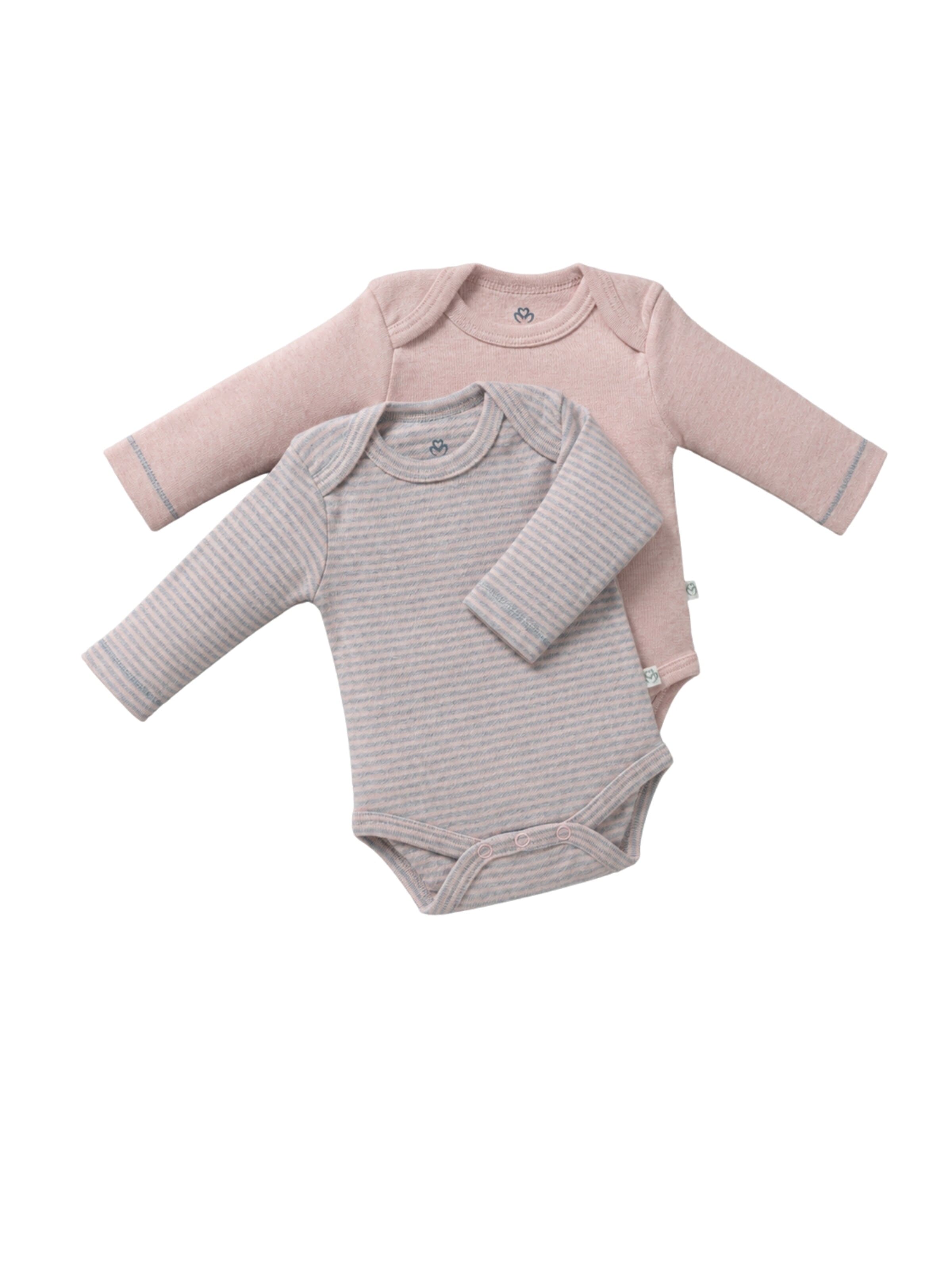 OrganicEra Romper/Bodysuit 'OrganicEra L/S Bodysuit Set-2 Pcs' in Pink: front