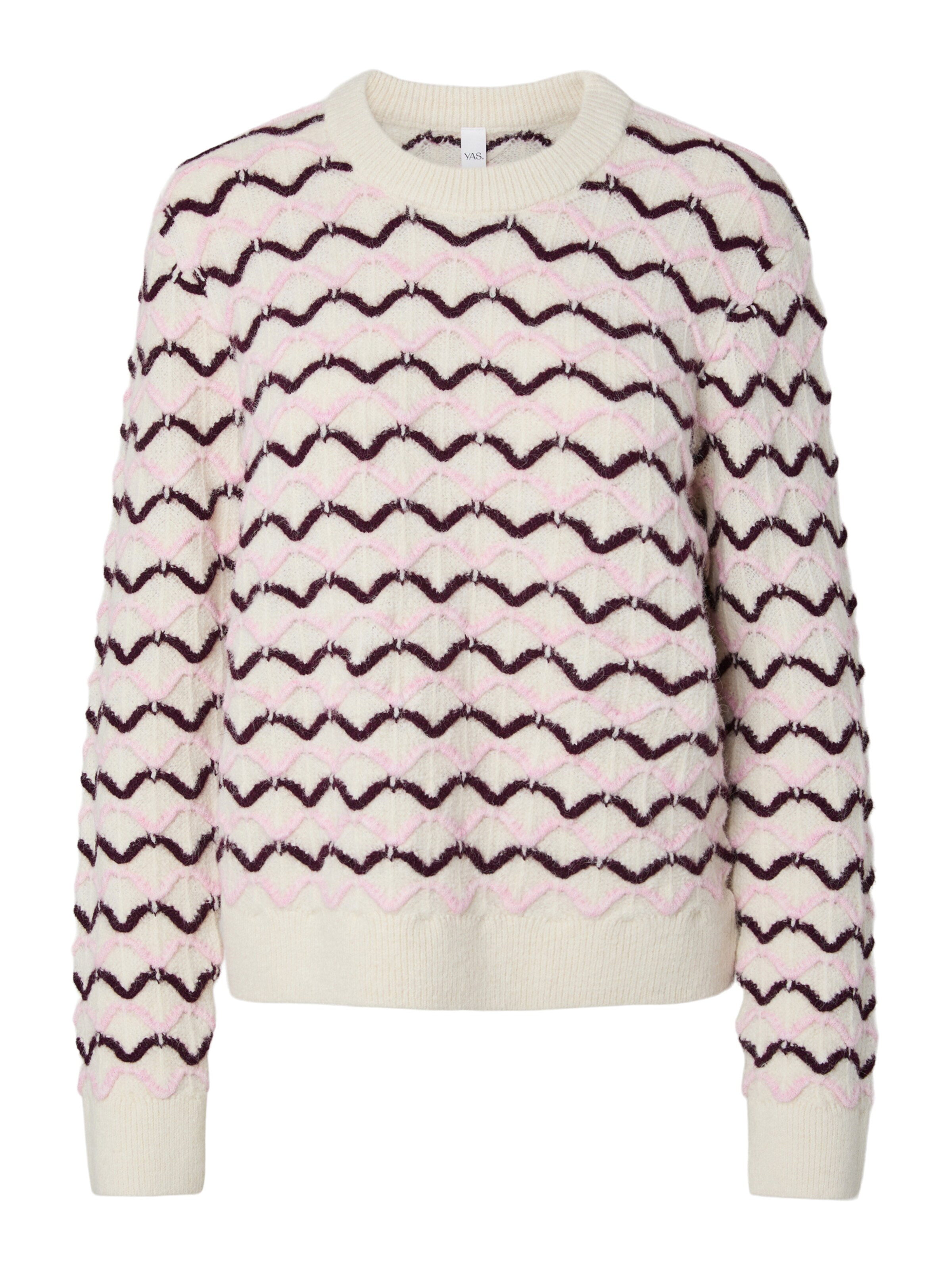 YAS Sweater 'YASGESLY' in XS in Light beige / Aubergine / Rose, Item view