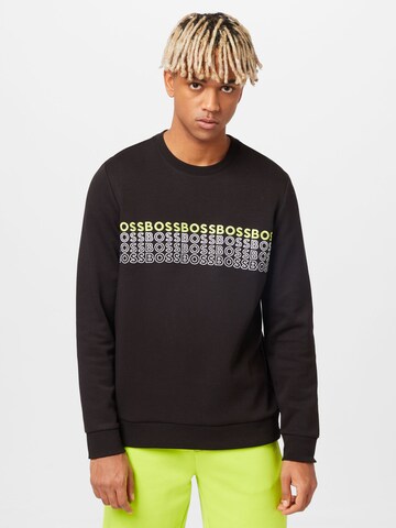 BOSS Green Sweatshirt 'Salbo 1' in Zwart: voorkant