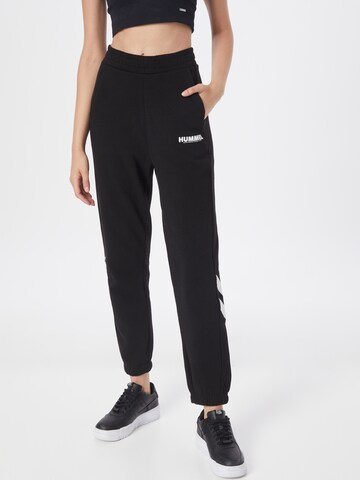 Effilé Pantalon de sport 'Legacy' Hummel en noir : devant