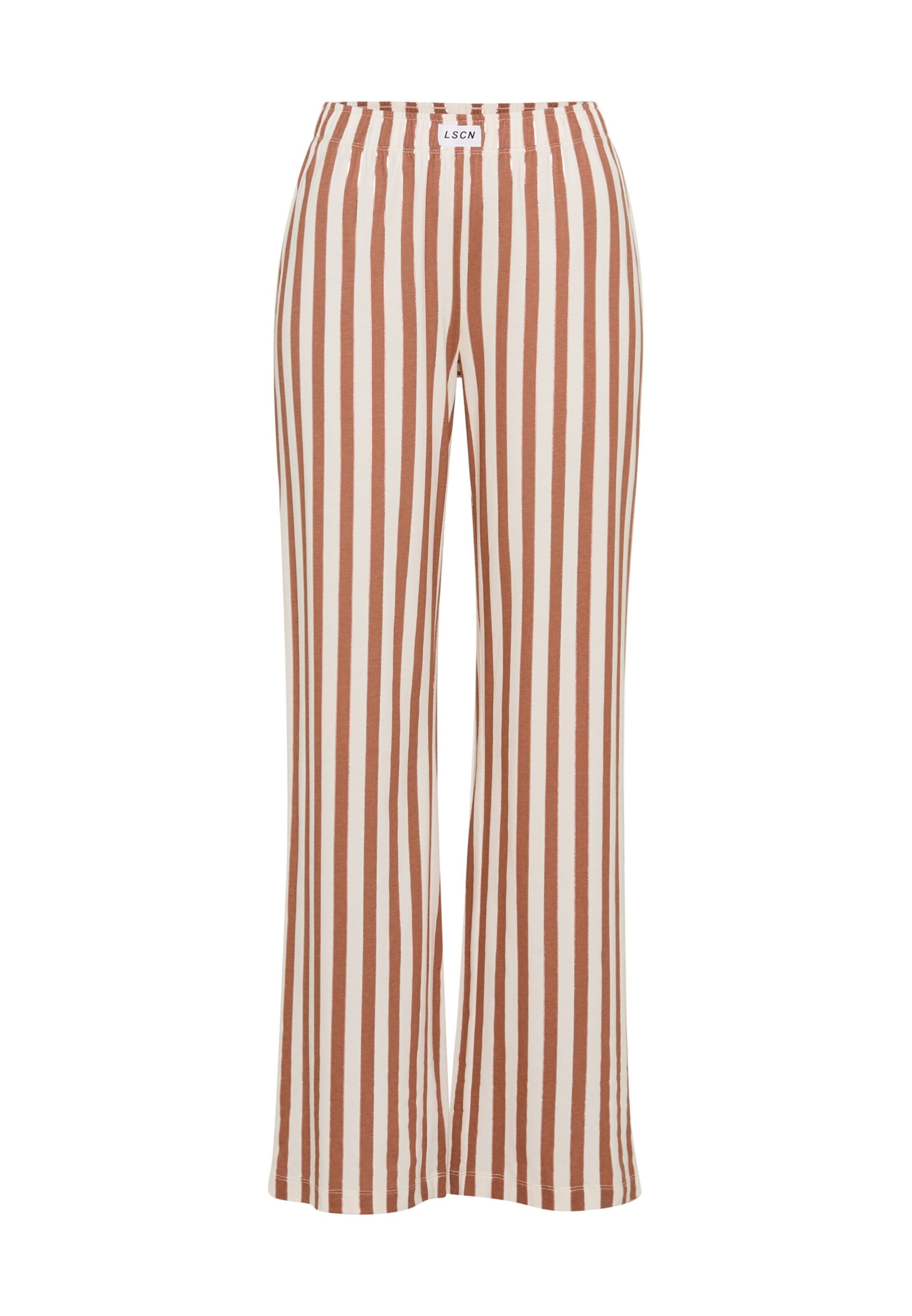 LSCN by LASCANA Pidžaamapüksid helebeež / pruun, Tootevaade