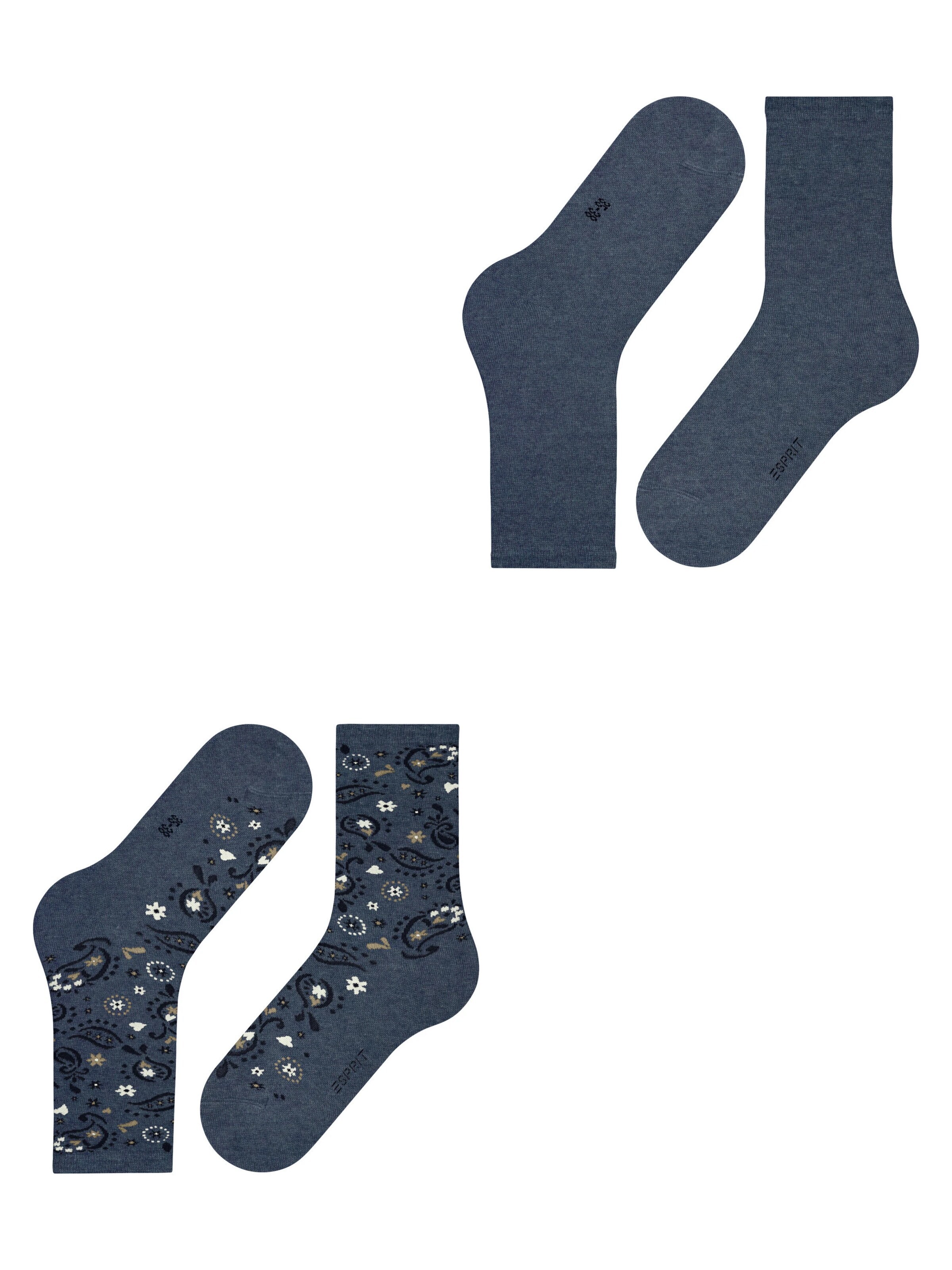 ESPRIT Socken 'Soft Paiyley 2-Pack'‌‌‌ in Blau