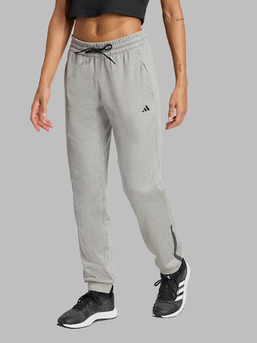 Effilé Pantalon de sport ADIDAS PERFORMANCE en gris : devant