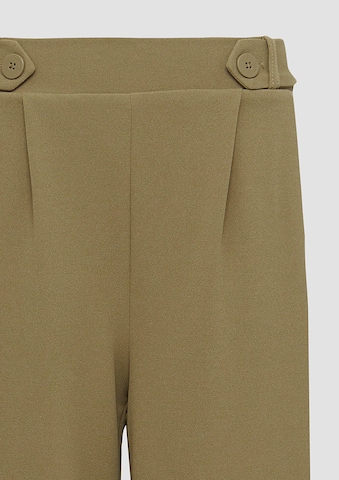 QS Wide leg Bandplooibroek in Groen