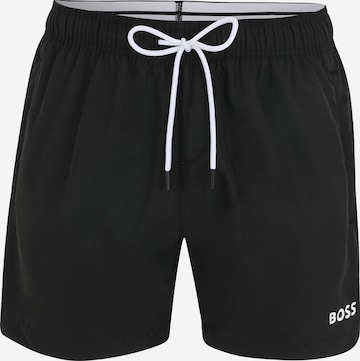 BOSS Black Board Shorts 'Amur' in Black: front