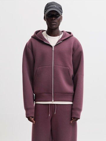 JACK & JONES Ζακέτα φούτερ 'JCOLEGACY' σε κόκκινο: μπροστά
