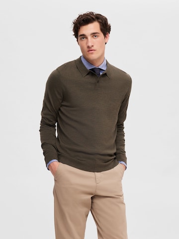 SELECTED HOMME Sweater 'Town' in Green: front