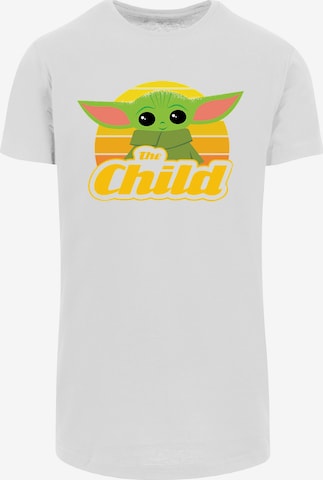 F4NT4STIC Shirt 'The Mandalorian Baby Yoda Retro' in Wit: voorkant