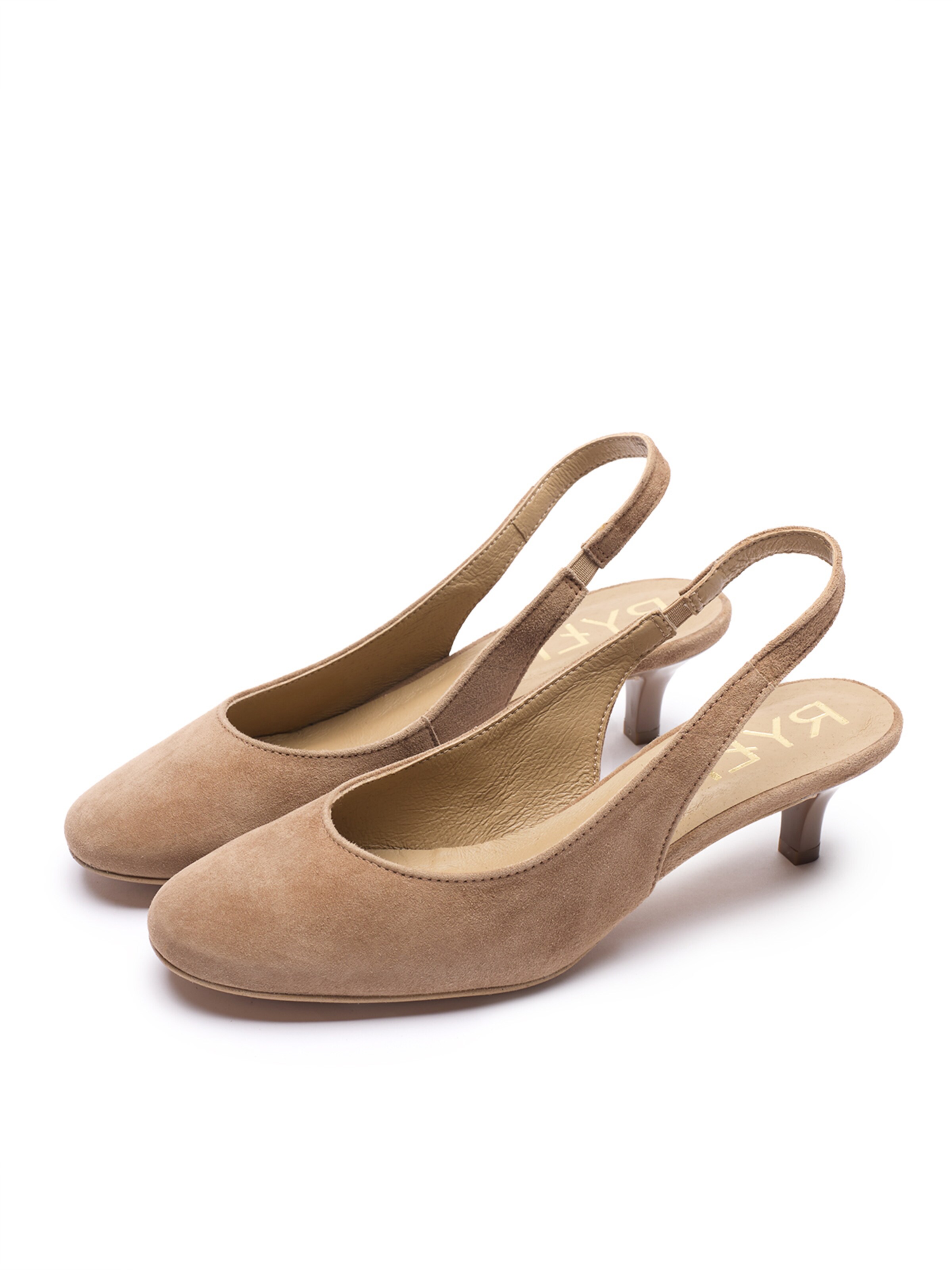 RYLKO Czółenka z wyciętą piętą w kolorze brązowy