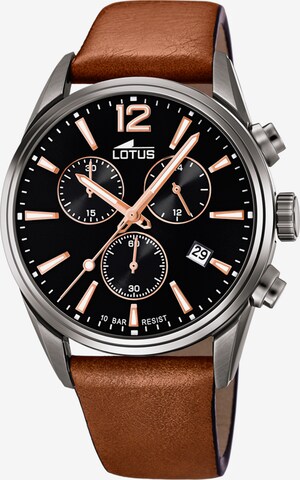 Lotus Analog Watch in Brown: front