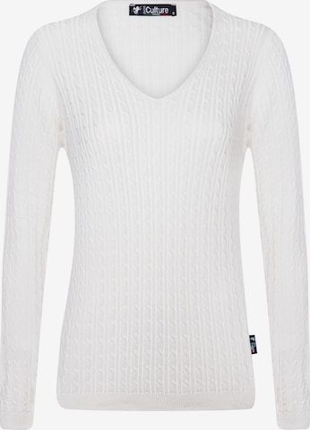 DENIM CULTURE Sweter 'VERLA' w kolorze biały: przód