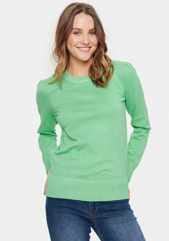 SAINT TROPEZ Sweater in Green: front