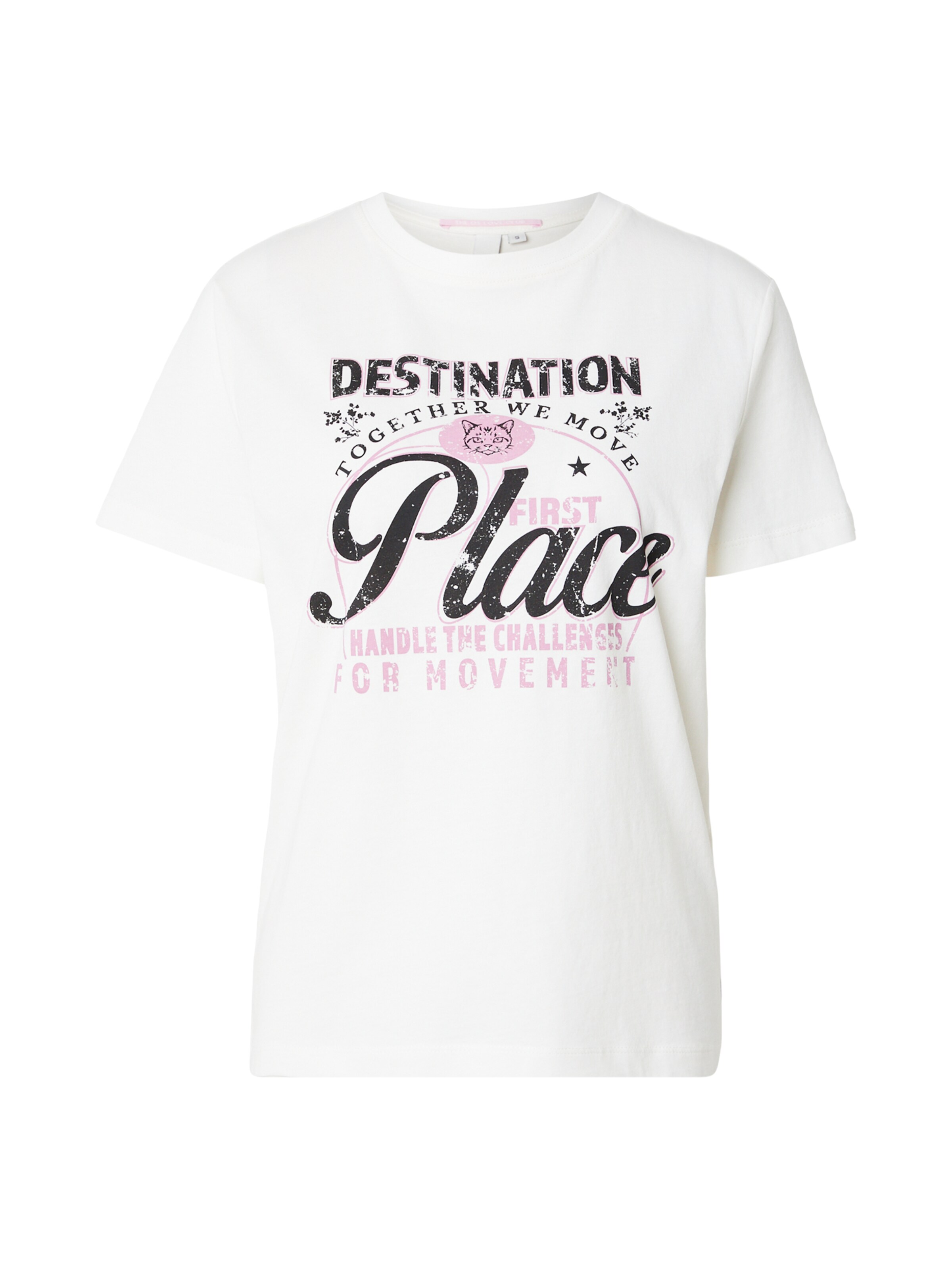 QS T-Shirt in rosa / schwarz / weiß, Produktansicht