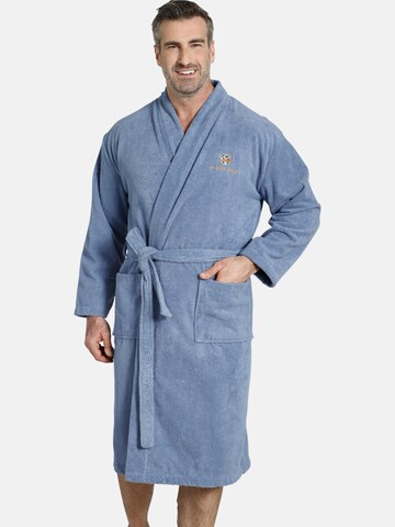 Charles Colby Long Bathrobe in Blue: front