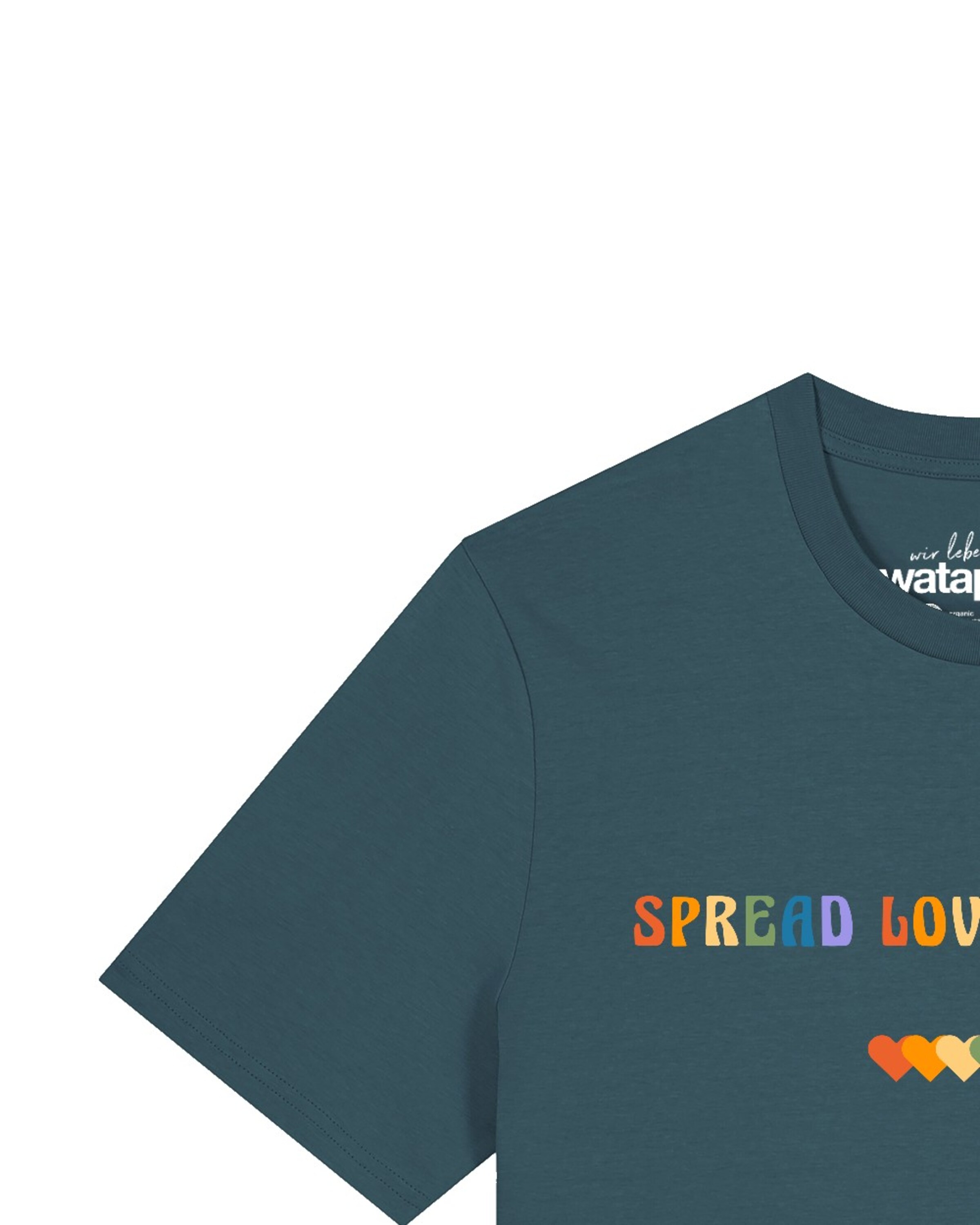 Maglietta 'Spread Love Not Hate' di Watapparel in blu