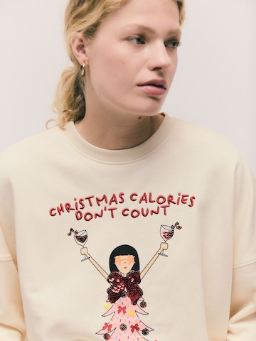 Next Mikina 'Calories Dont Count' – béžová