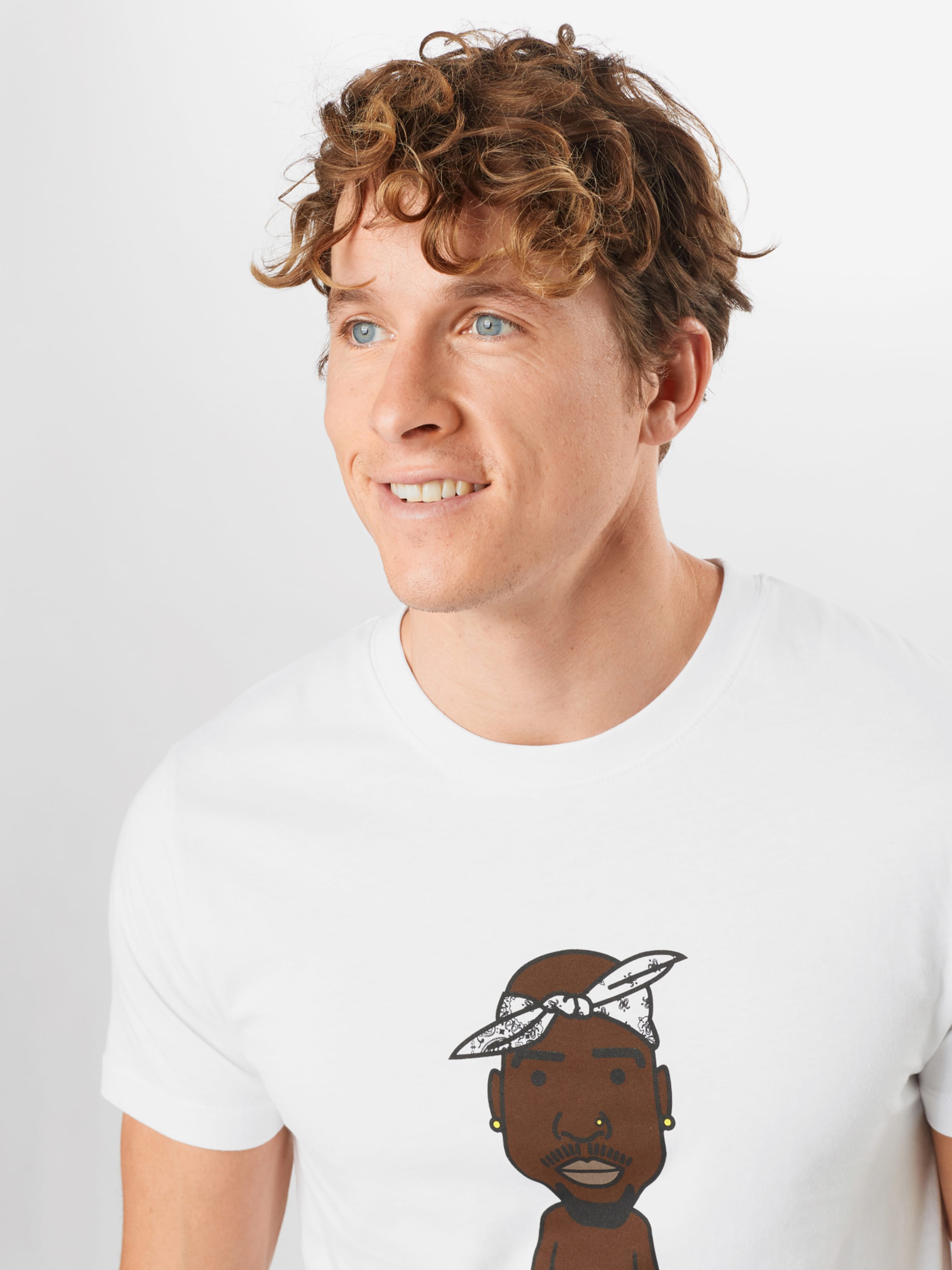 Männer Große Größen Mister Tee T-Shirt 'LA Sketch' in Weiß - XN68879 Männer Große Größen Mister Tee T-Shirt 'LA Sketch' in Weiß - XN68879