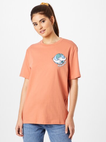 CONVERSE T-shirt 'Love Your Mother' i orange: framsida