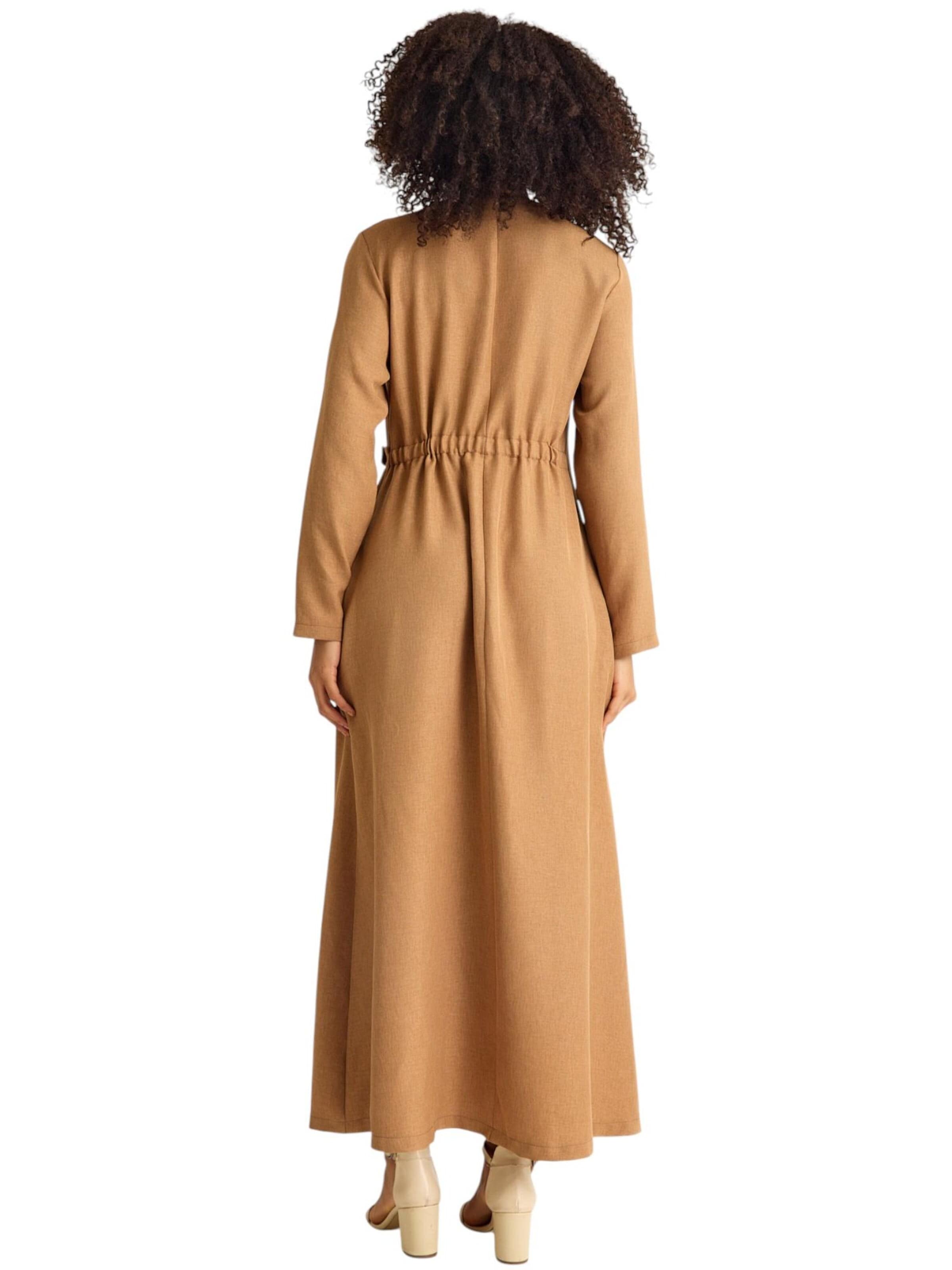 Robe 'Leila-Ferace' fashionshowcase en beige