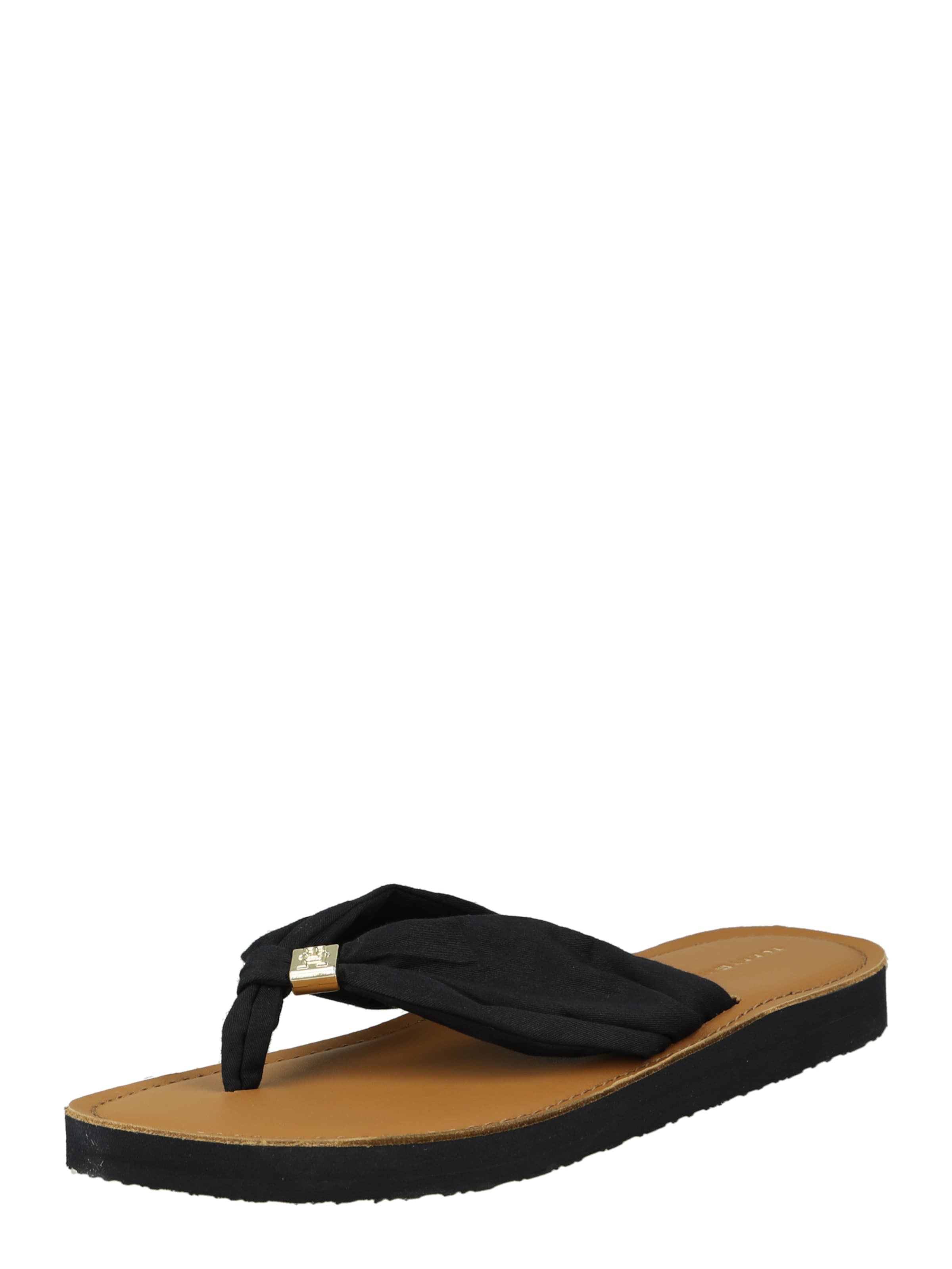 TOMMY HILFIGER Zehentrenner 'Elevated Monogram Plaque' in Blau: Vorderseite