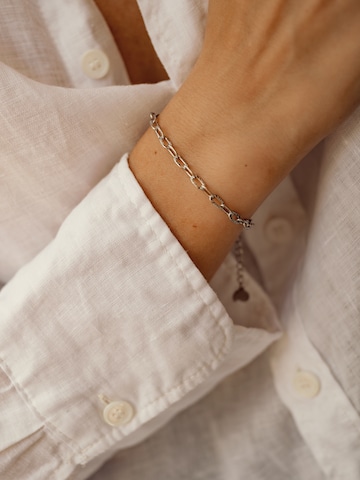 Bracelet 'Textured Link' Hey Happiness en argent : devant
