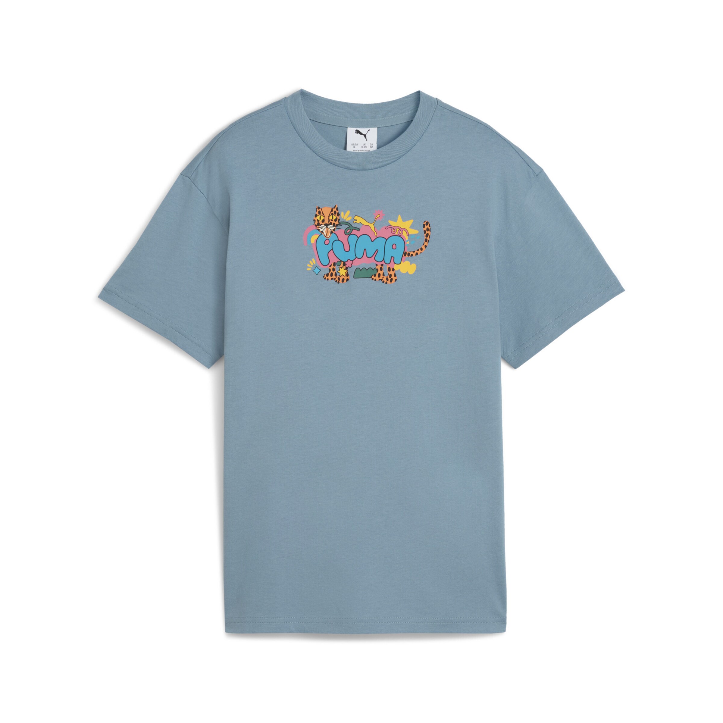 PUMA Shirt in Blue denim / Yellow / Orange / Dusky pink, Item view