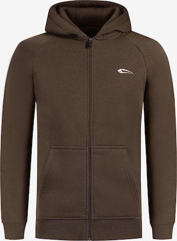 Smilodox Zip Hoodie Yasin in Braun: Vorderseite