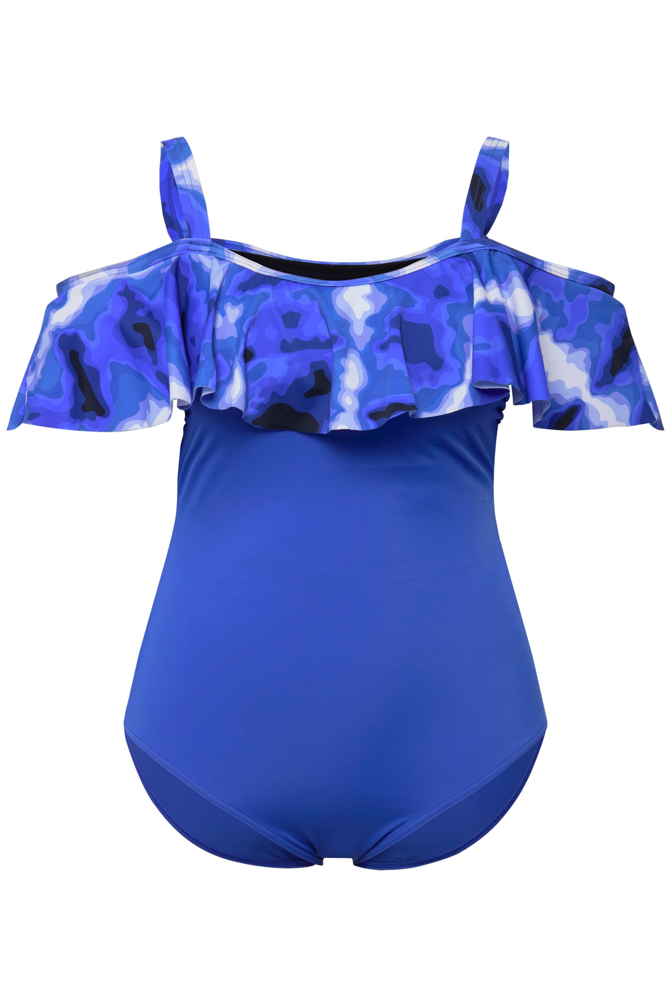 Ulla Popken Bustier Badpak in Blauw: voorkant