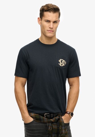 T-Shirt Superdry en bleu : devant