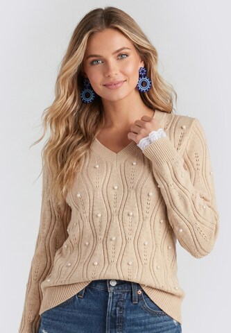 IZIA - Jersey en beige: frente