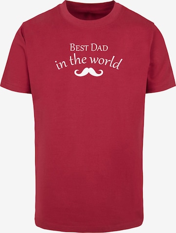 Maglietta 'Fathers Day - Best Dad In The World' di Merchcode in rosso: frontale