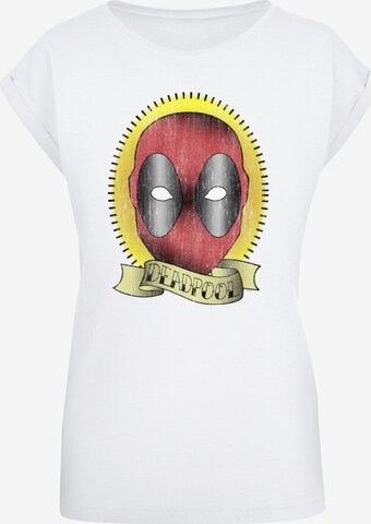 ABSOLUTE CULT Shirt 'Deadpool - Tattoo' in Wit: voorkant