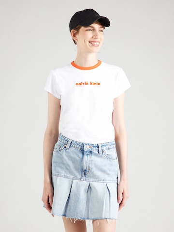 Calvin Klein Jeans Tričko – bílá: přední strana